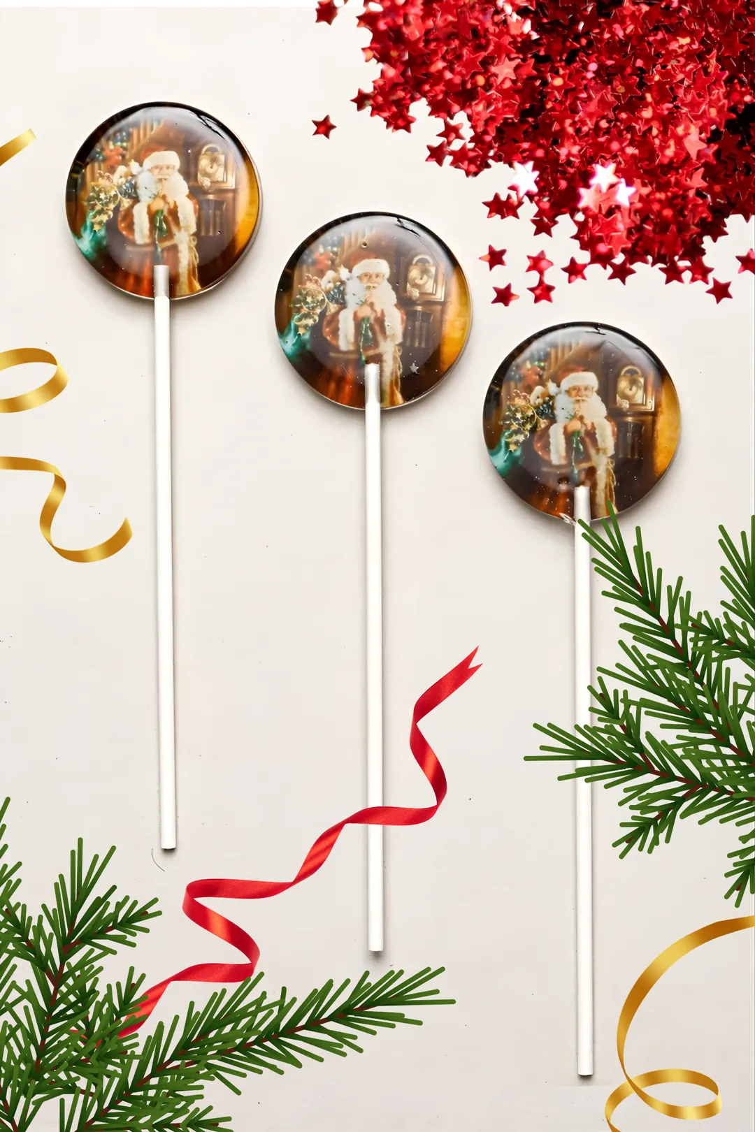 Vintage Santa Lollipops - Festive Christmas Treats 