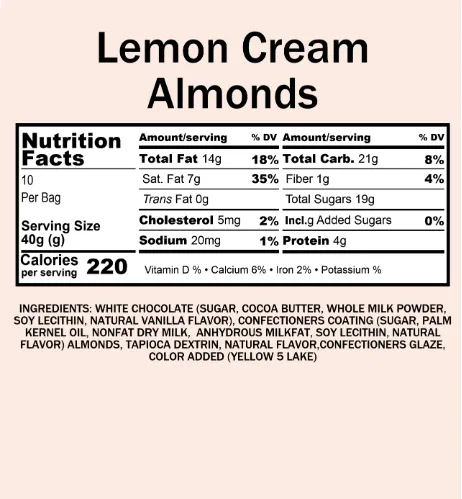 Almonds, Lemon Cream (12 oz)