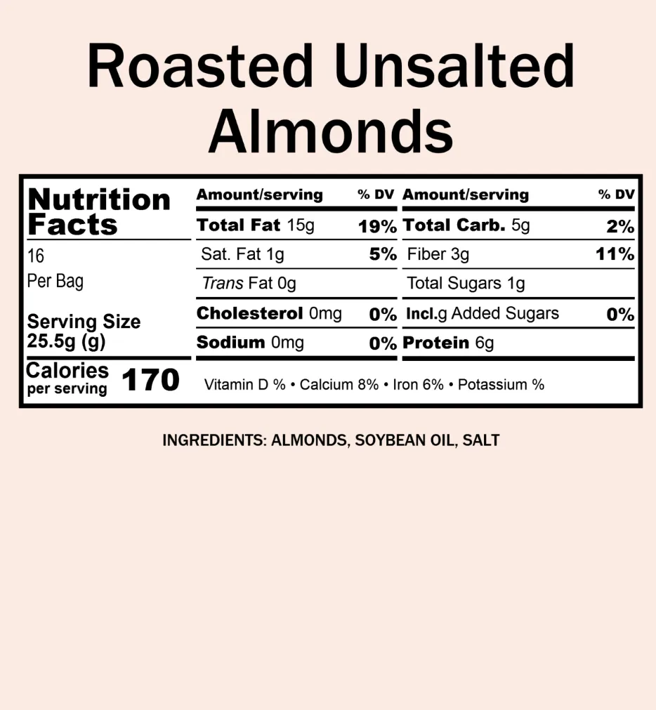 Bulk Almonds, Whole Dry Roasted, NO Salt