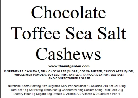 Bulk Cashews, Chocolate seas salt caramelized