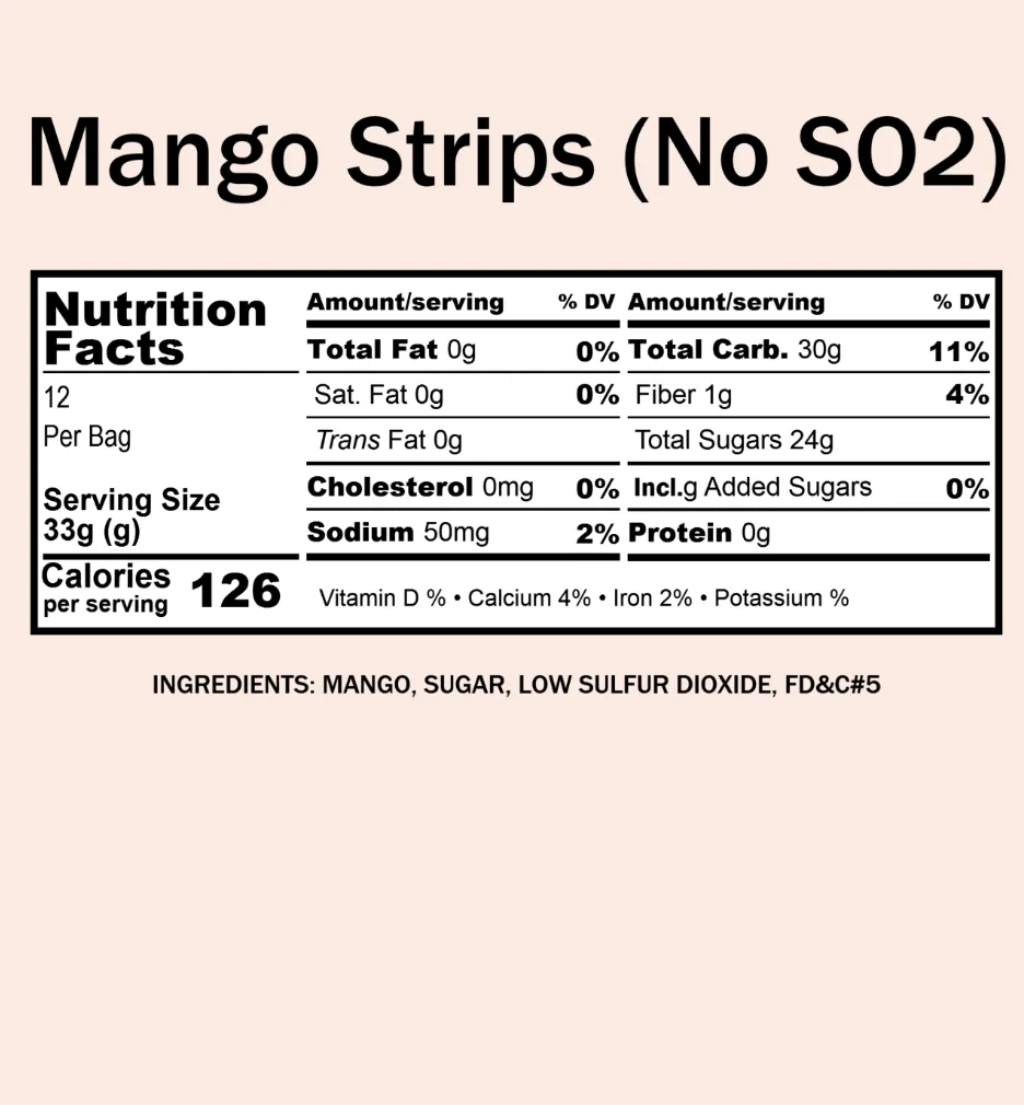 Bulk Mango Strips, No SO2