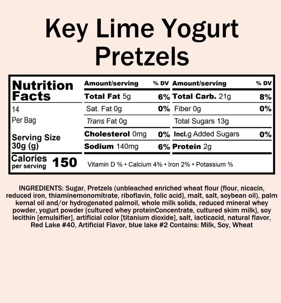 Bulk Pretzels, Key Lime Yogurt