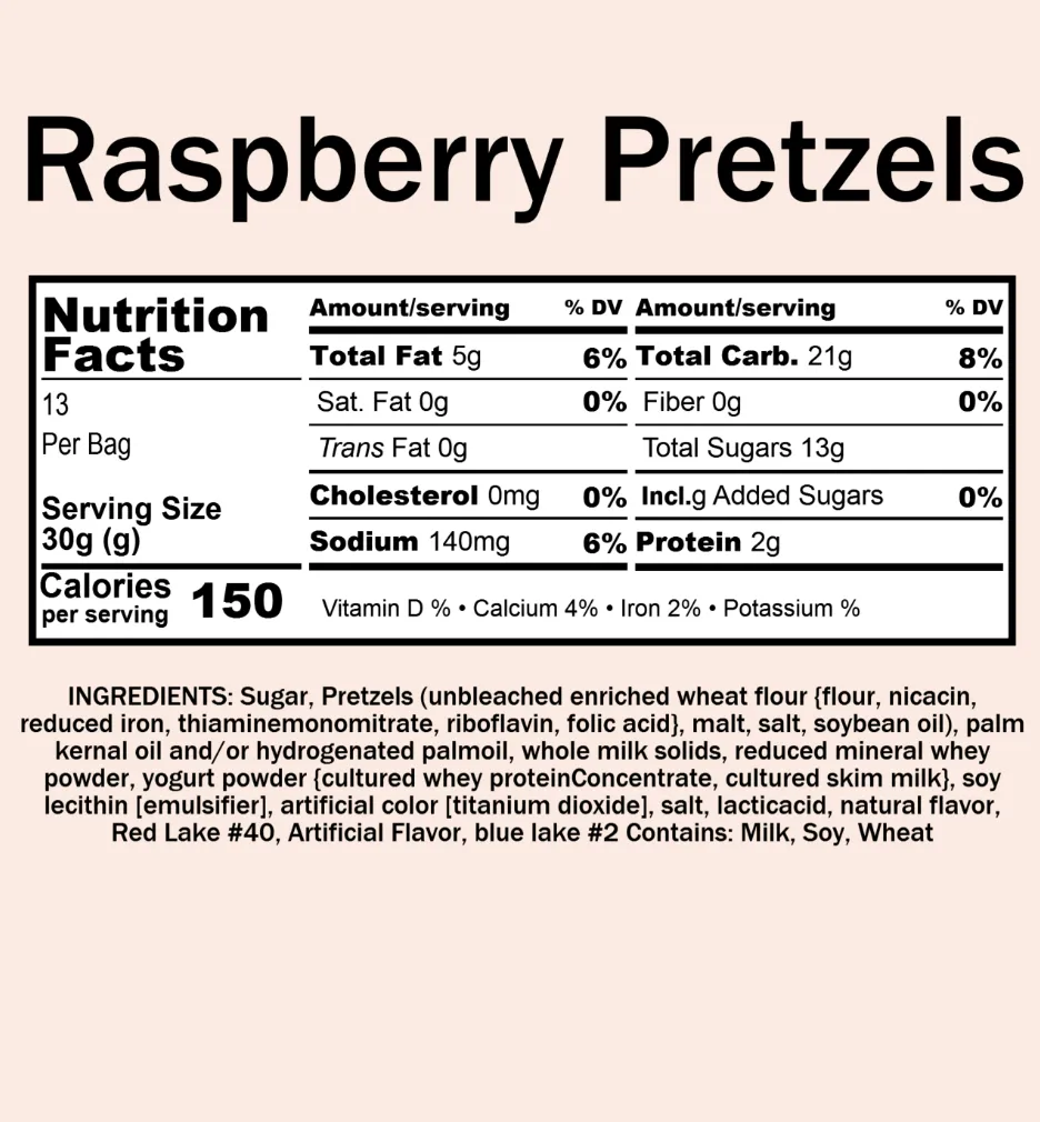 Bulk Pretzels, Raspberry Yogurt