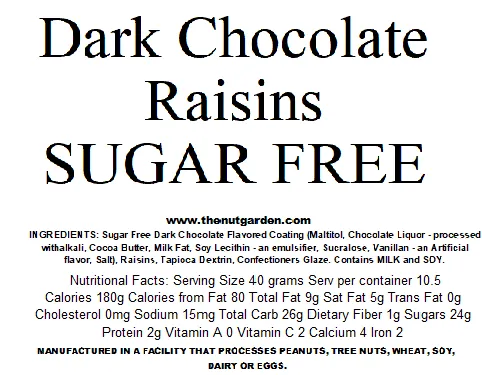 Bulk Raisins, Dark Chocolate SUGAR FREE