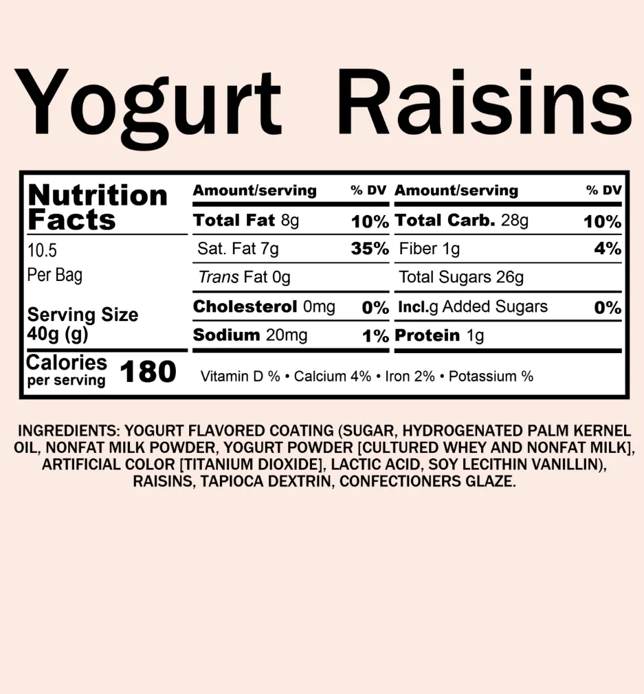 Bulk Raisins, Yogurt Covered