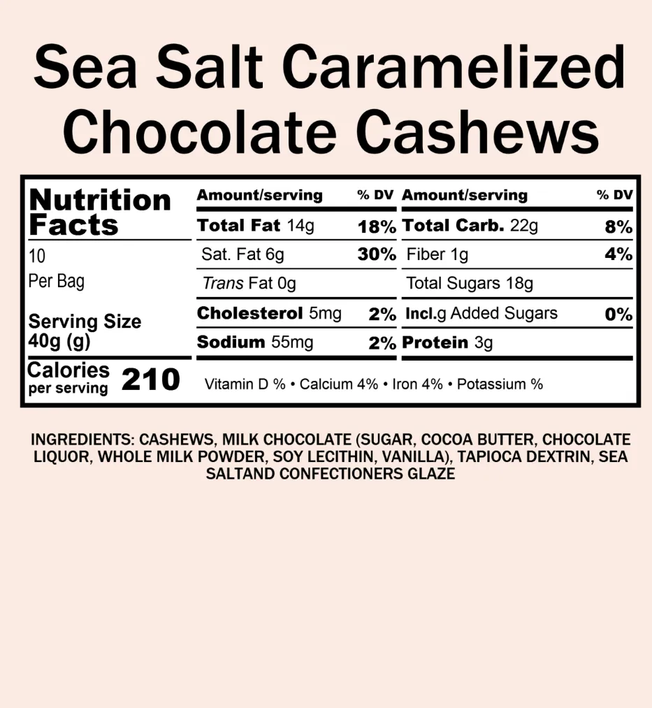 Cashews, Milk Chocolate Caramelized Sea Salt (12 oz)