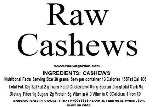 Cashews, Raw (12 oz)