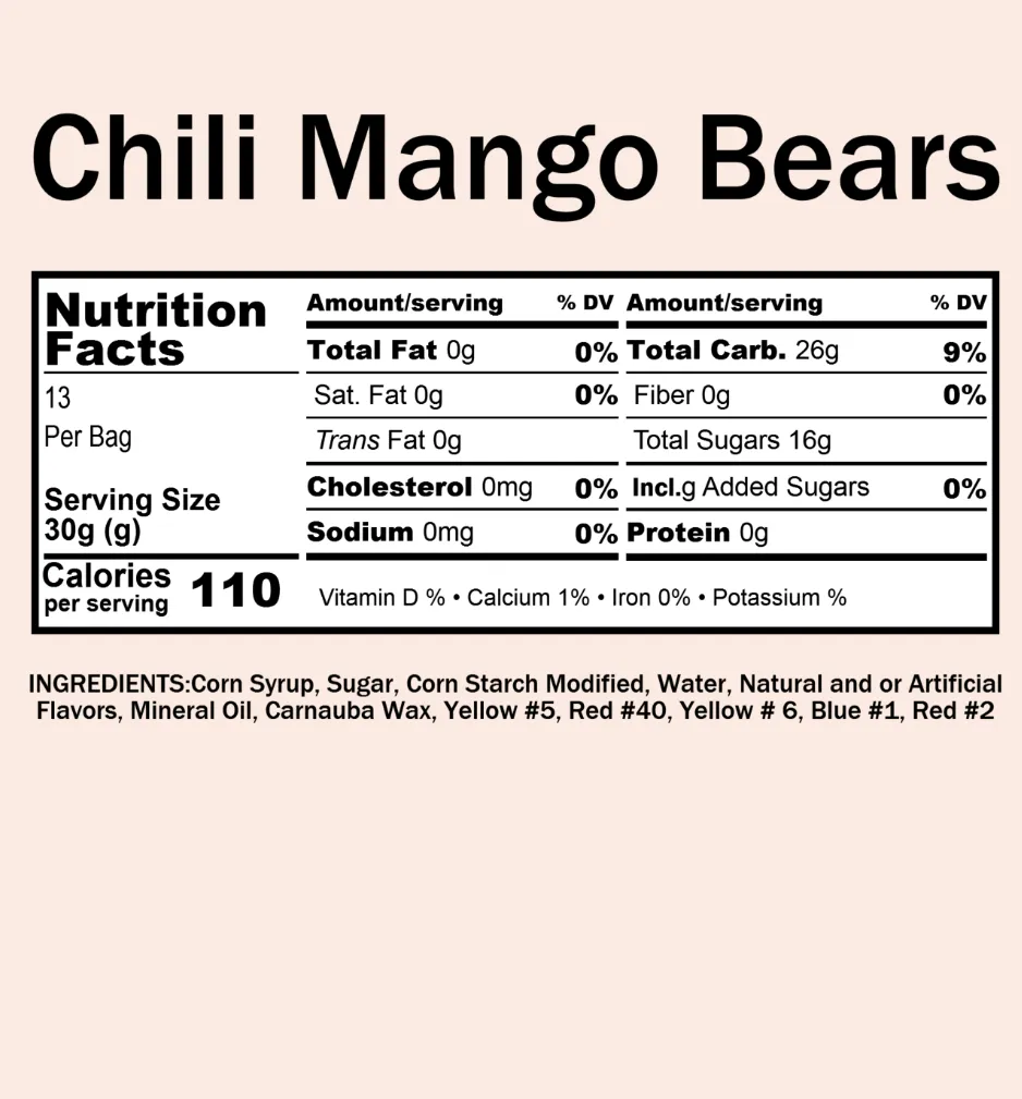 Chili Mango Jumbo Bears,  (12 oz)
