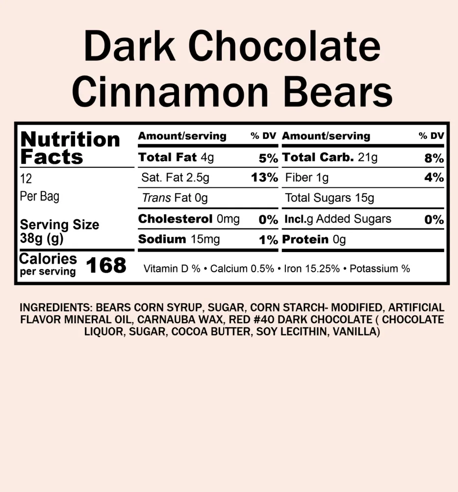 Cinnamon Bears, Dark Chocolate (12 oz)