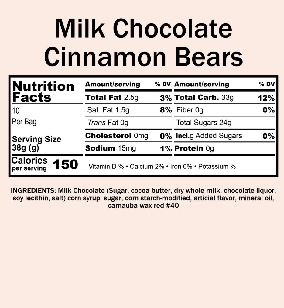 Cinnamon Bears, Milk Chocolate Covered (12 oz)