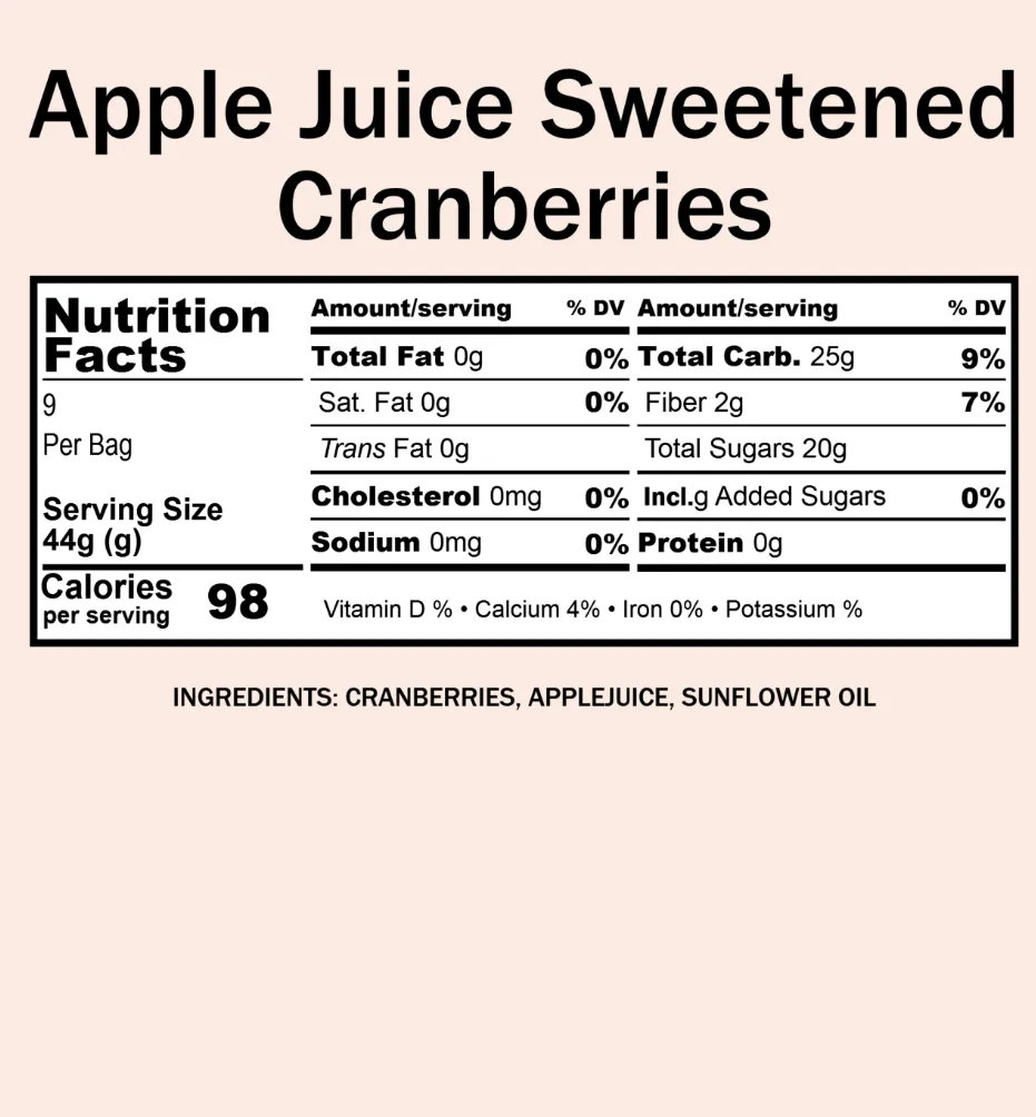 Cranberries, Apple Juice Sweetened (12 oz)
