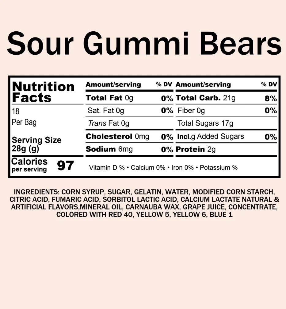 Gummi Bears, Sour (12 oz)