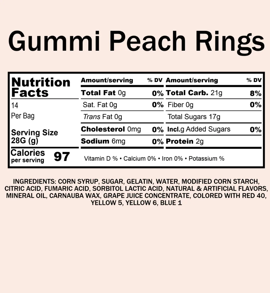 Gummi Peach Rings (12 oz)