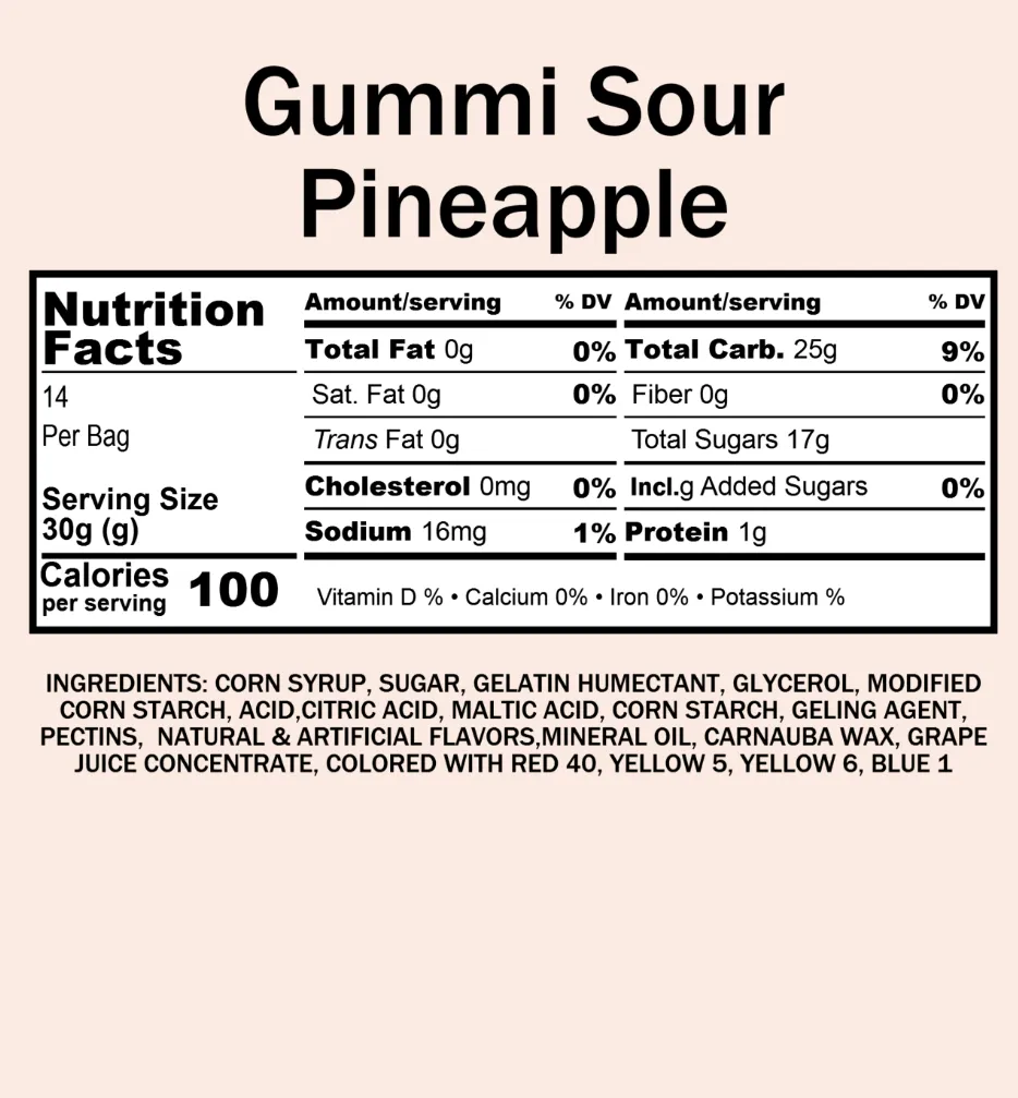 Gummi Pineapple Sours (12 oz)