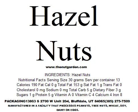 Hazel Nuts, Raw Filberts (12 oz)