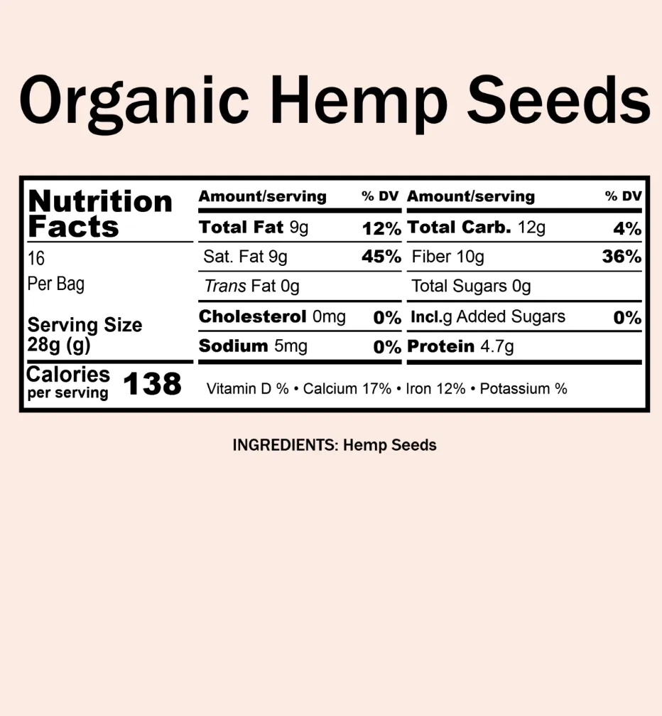 Hemp Seeds, Organic (12 oz)