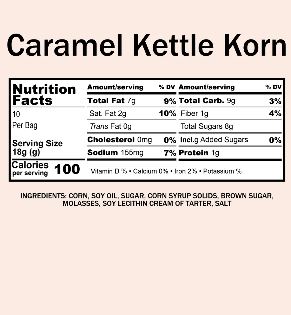 Kettle Corn, Caramel Popcorn (7 oz)