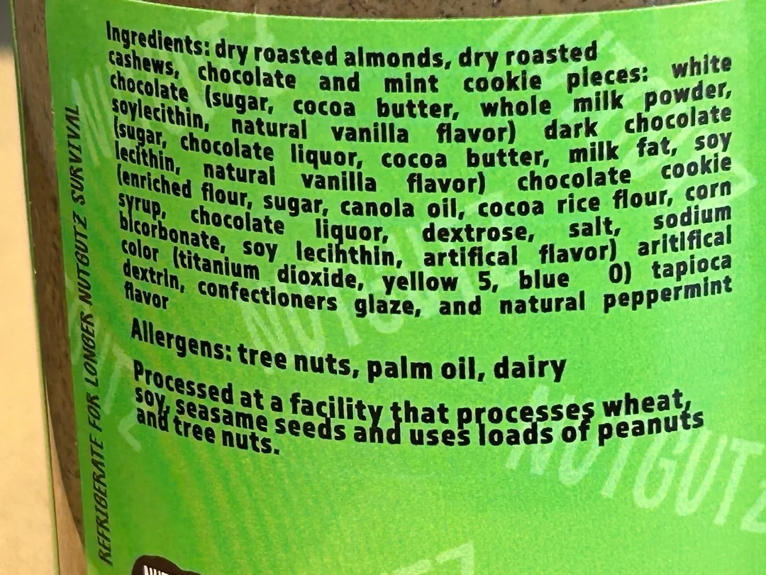 NUTGUTZ nut butter | MINT COOKIE MUD