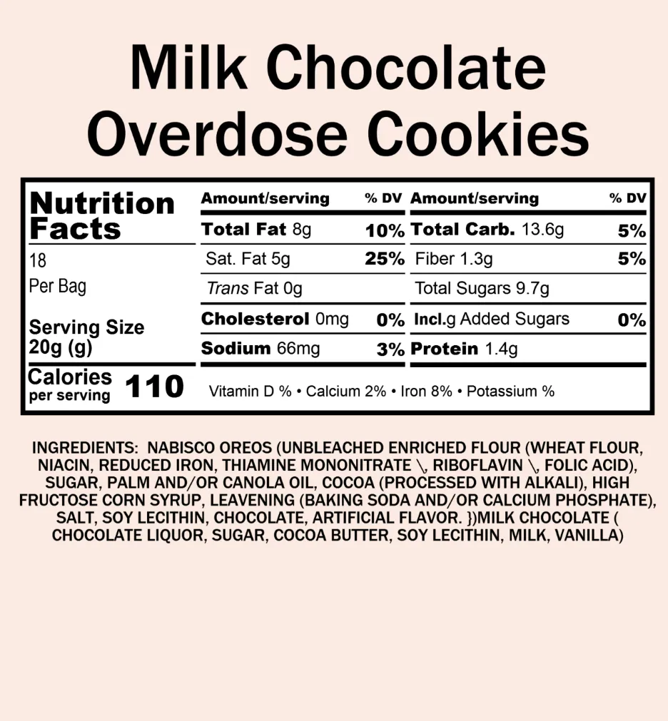 Overdose Cookies, Milk Chocolate (12 oz)