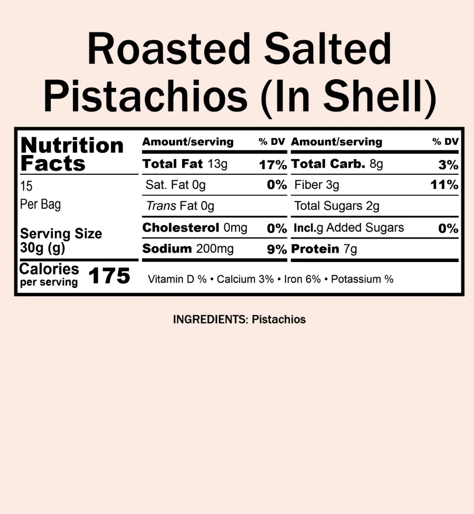 Pistachios, In Shell, Roasted and Salted (10) oz