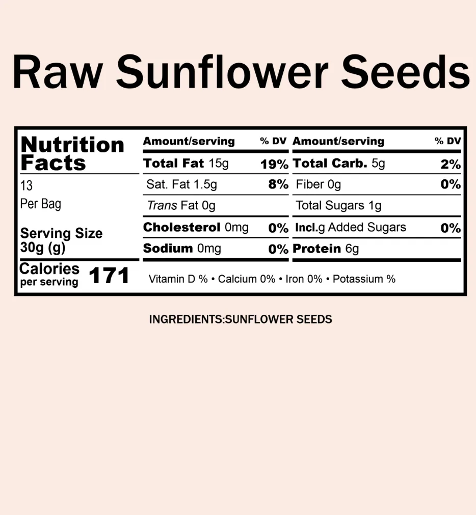 Sunflower Seeds, Raw (12 oz)