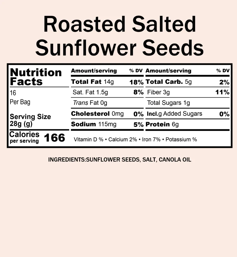 Sunflower Seeds, Roasted and Salted (12 oz)