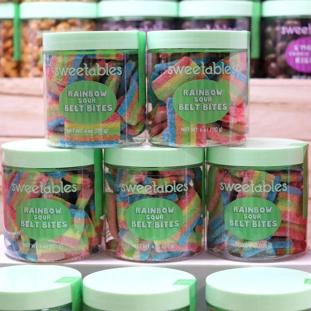 Sweetables Candy Jars | Rainbow Sour Belt Bites
