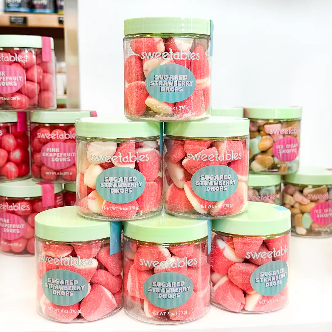 Sweetables Candy Jars | Sugared Strawberry Drops