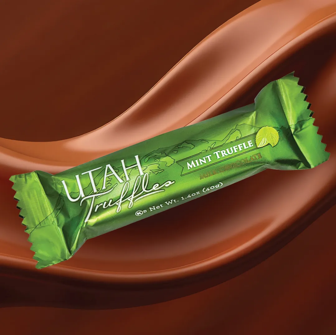 Utah Truffles | Milk Chocolate Truffle Bars | Mint (24 count box)