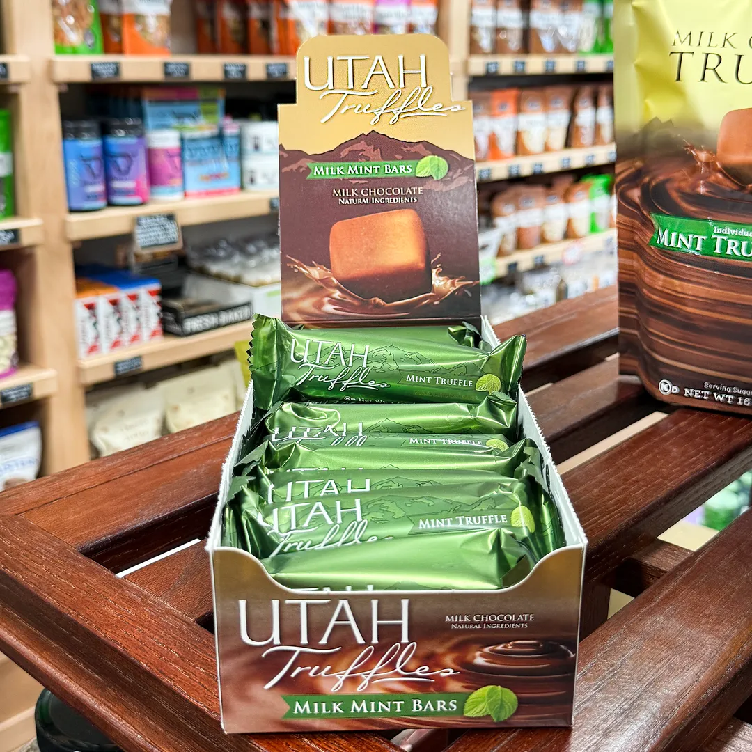 Utah Truffles | Milk Chocolate Truffle Bars | Mint (24 count box)