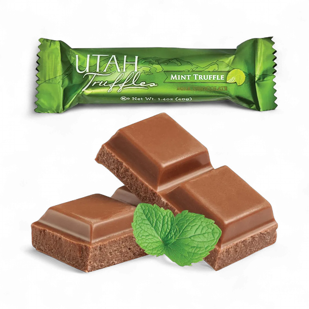 Utah Truffles | Milk Chocolate Truffle Bars | Mint (24 count box)