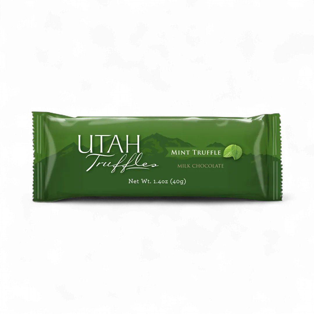 Utah Truffles | Milk Chocolate Truffle Bars | Mint (24 count box)