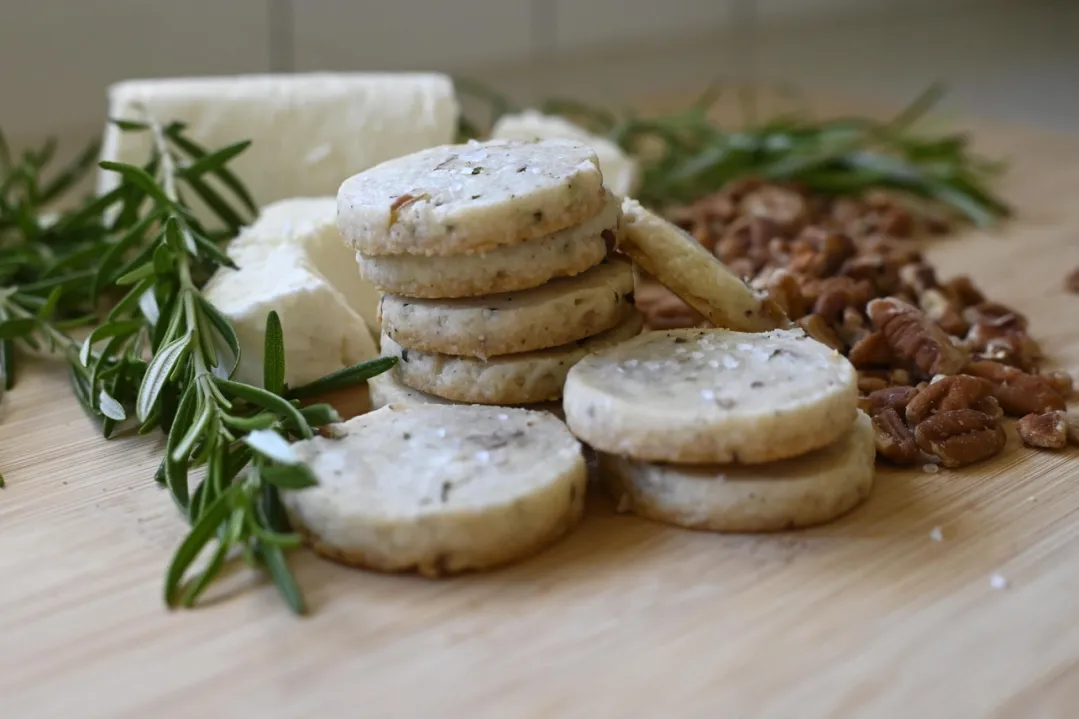 Goat Cheese | Rosemary |Pecan Gourmet Cheese Wafer Dough Log
