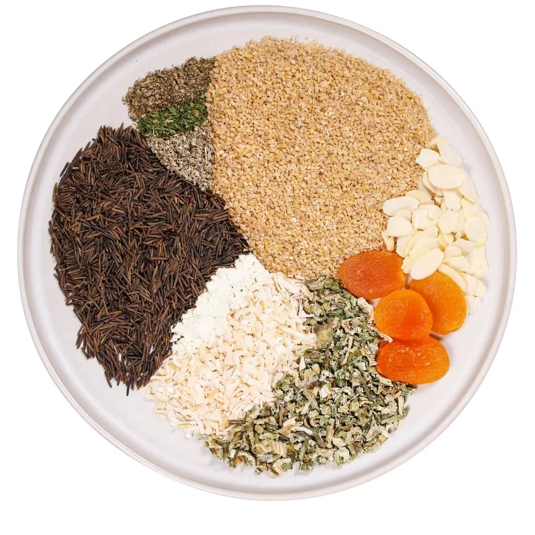 Wild Rice Hotdish with almonds & apricots