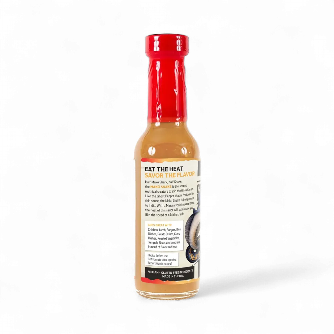 6 Fin Series Mako Snake Hot Sauce (Extreme Heat, 5oz)
