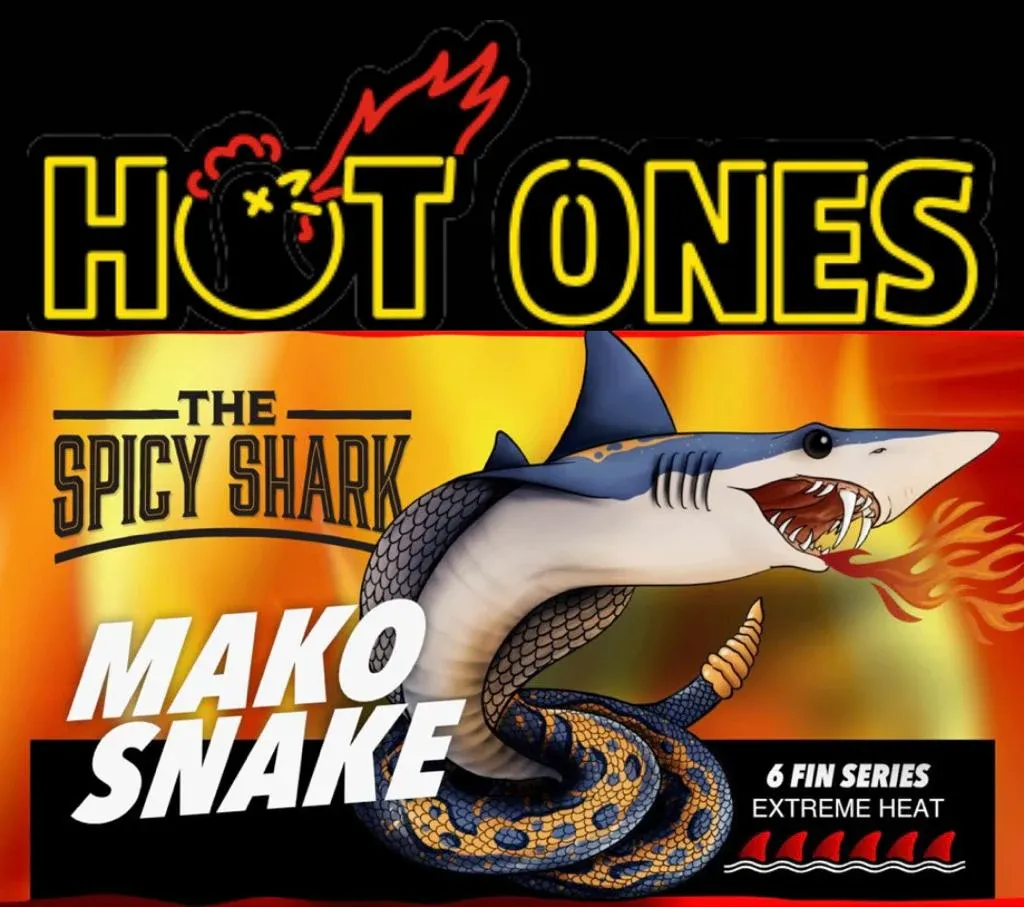 6 Fin Series Mako Snake Hot Sauce (Extreme Heat, 5oz)