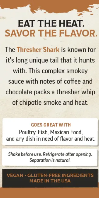 Thresher Shark Chipotle Hot Sauce (Warm Heat, 5oz)