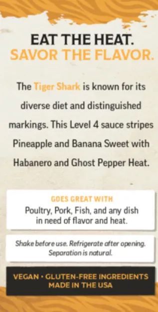 Tiger Shark Ghost Pepper Hot Sauce (Hot, 5oz)