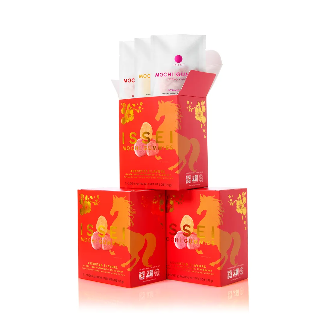 Year of the Horse Mochi Gummies Variety Box (3-Pack 2 oz)