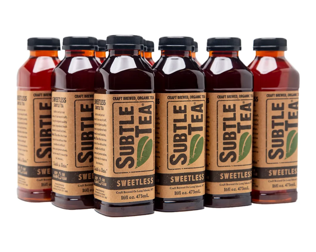 Subtle Tea Sweetless Black - 16 oz. - Case (12 Bottles)