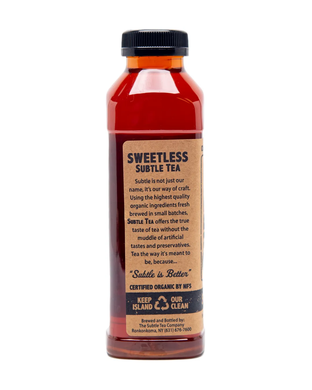 Subtle Tea Sweetless Black - 16 oz. - Case (12 Bottles)