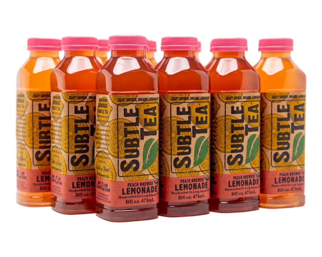 Subtle Tea Peach Brewed Lemonade - Case (12 Bottles)