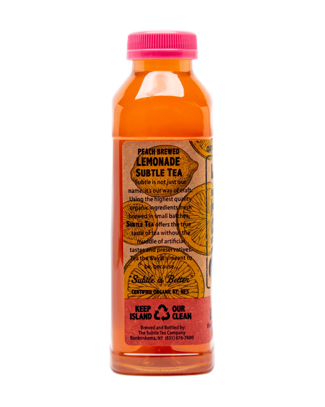 Subtle Tea Peach Brewed Lemonade - Case (12 Bottles)