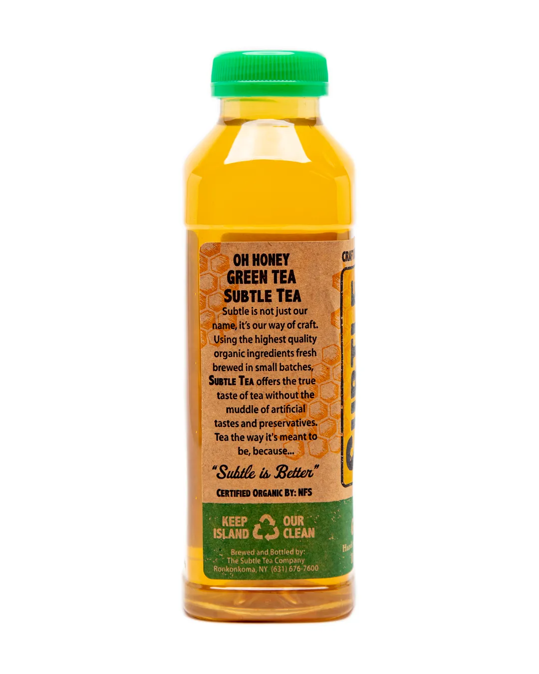 Subtle Tea Oh Honey - Green - 16 oz - Case (12 Bottles)