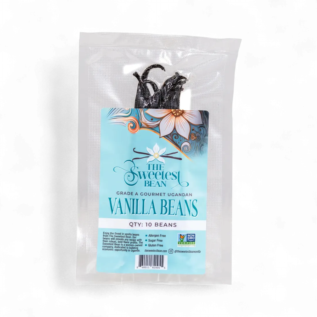 10 Count Single-Origin Grade-A Gourmet Whole Ugandan Vanilla Beans