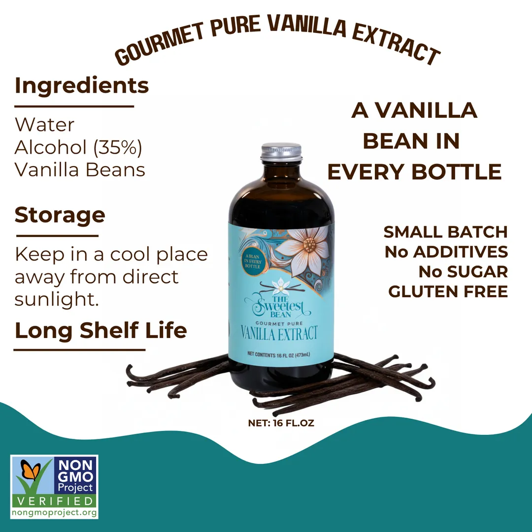 16 Fl. oz. Single-Origin Gourmet Pure Vanilla Extract