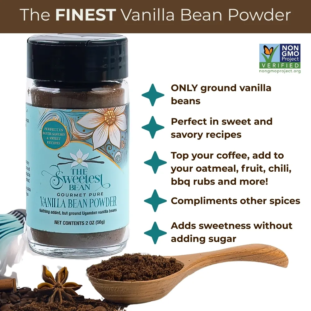 2oz. Single-Origin Gourmet Pure Vanilla Bean Powder