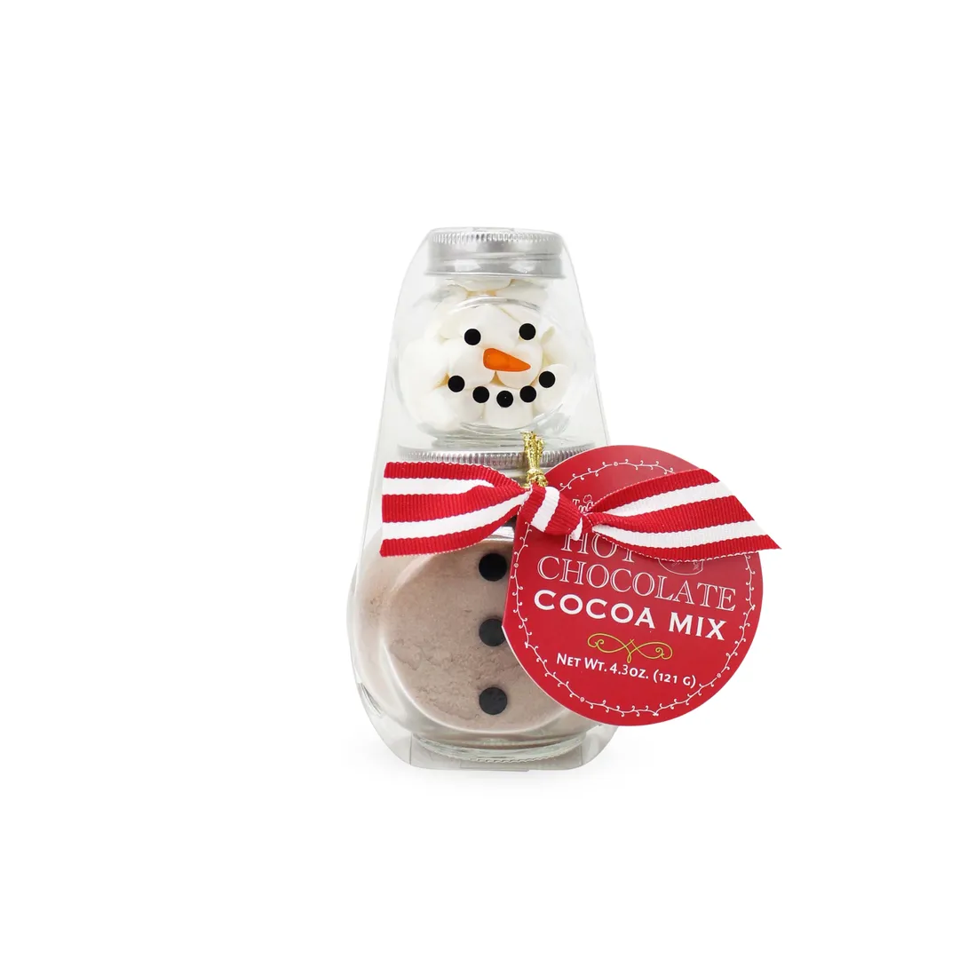 2 Stack Glass Jar - Snowman Cocoa Set