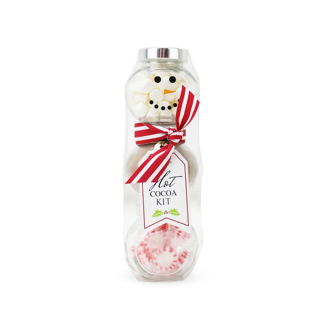 3 Stack Glass Jar - Snowman Cocoa Set