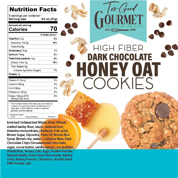 High Fiber Cookies, 6oz - Dark Chocolate & Trail Mix - NEW!!